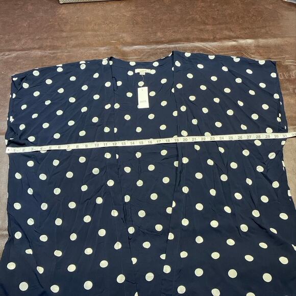 Loft Polka Dot Kimono Womens XS/S New Navy‎ Blue Summer Spring Beach Flowy - Picture 11 of 12